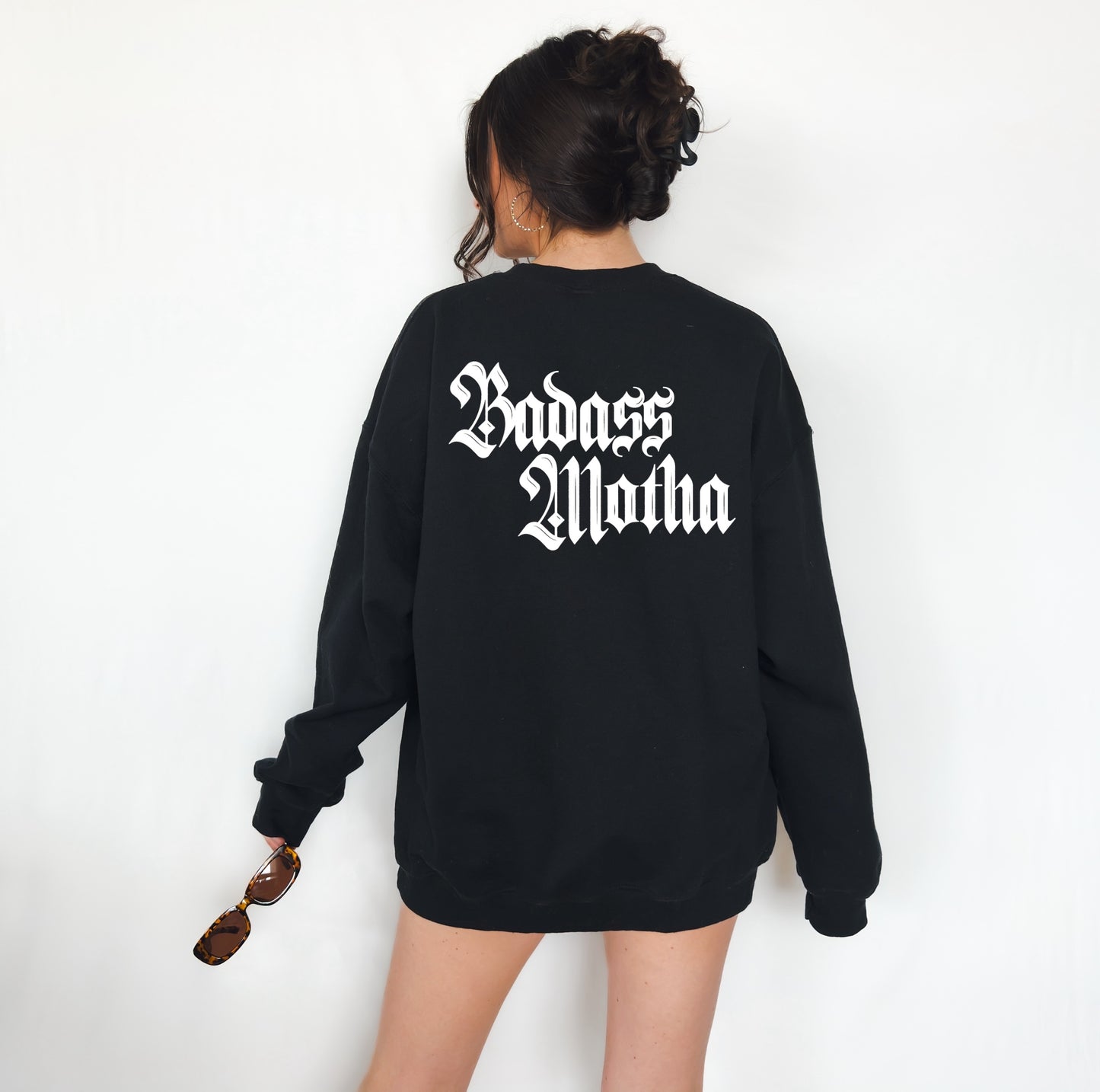 BADASS MOTHA - UNISEX BLACK CREW