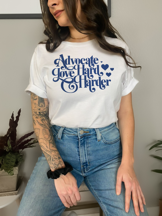 ADVOCATE HARD - UNISEX WHITE TEE