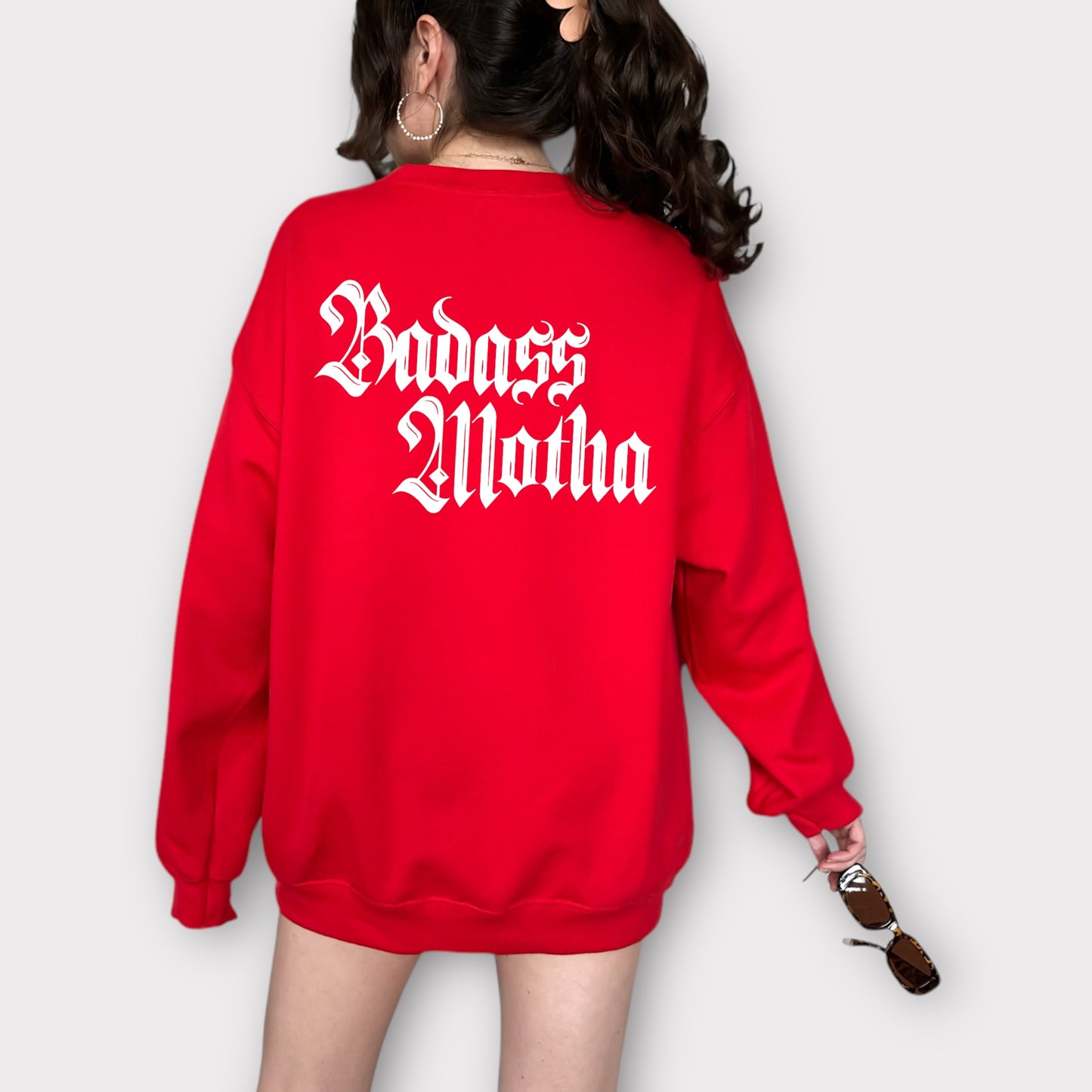 BADASS MOTHA - UNISEX RED CREW